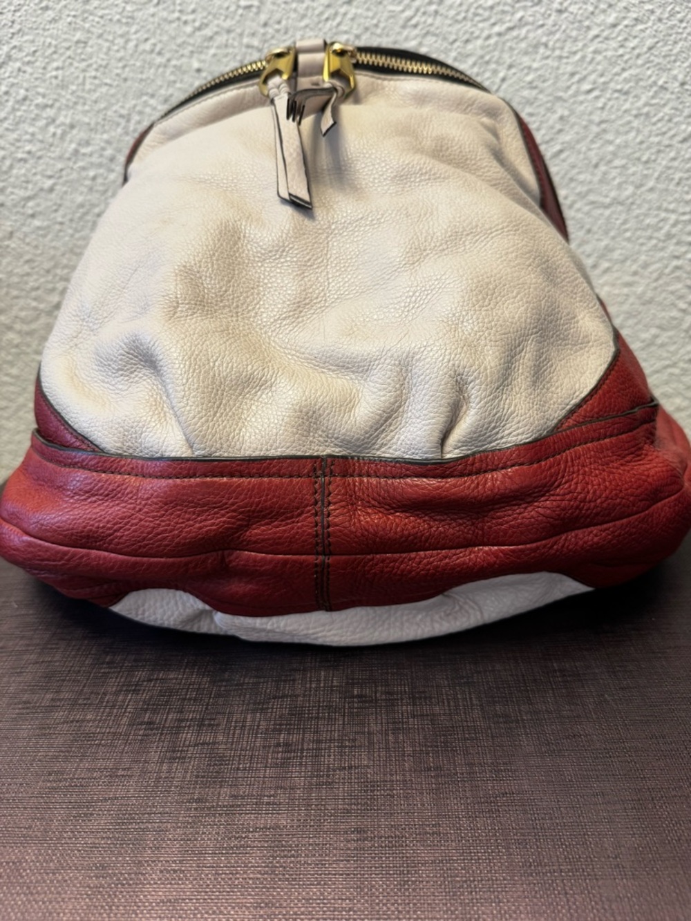 orYANY Boho Leather Shoulder Bag Whipstitch Rare Statement Hobo - Picture 8 of 10